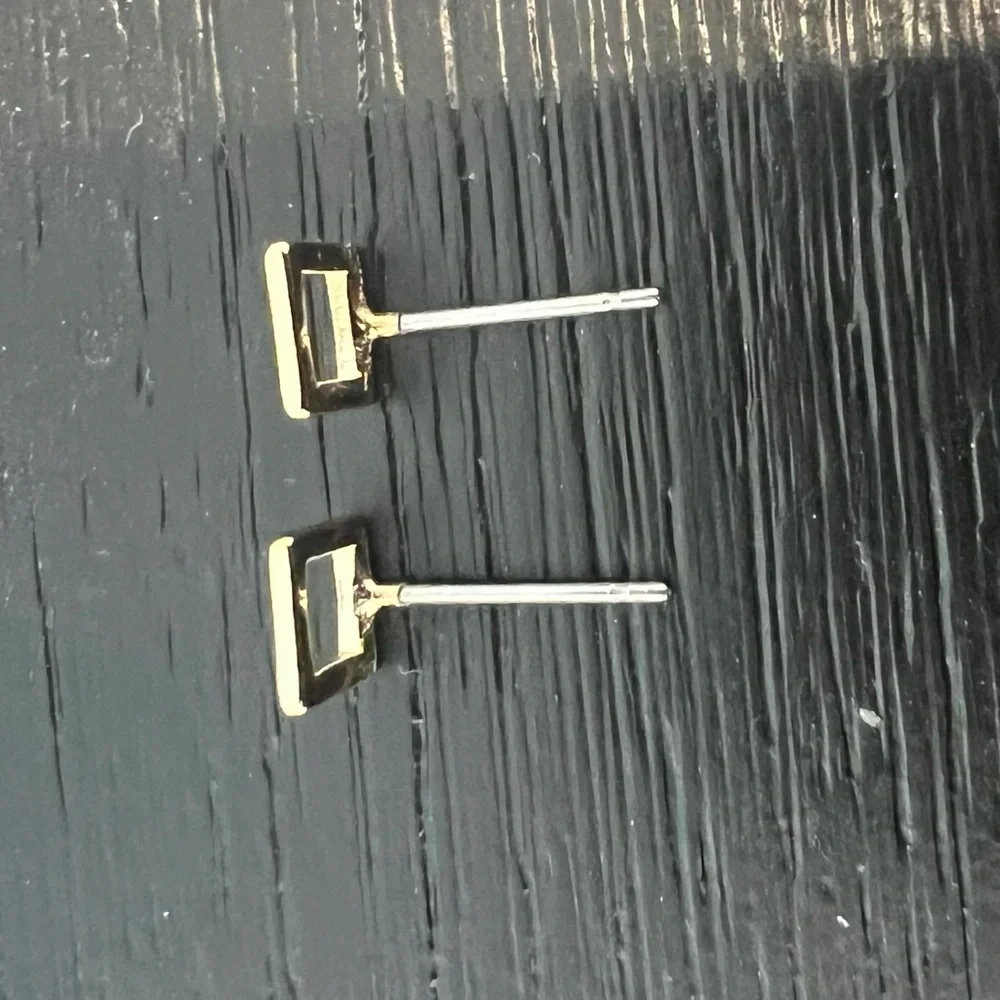 Gold Square Geometric Stud Earrings